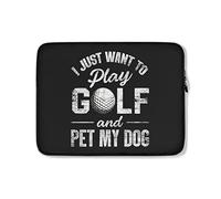 Custodia per Computer Portatile Dog And Golf Lover Custodia Notebook Antiurto Multicolore Custodia per Laptop 15In, per Computer Portatile, Notebook