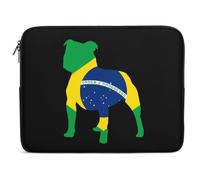 Custodia per Computer Portatile Dog Brazili Flag Borsa da Trasporto Impermeabile Multicolore Custodia Protettiva per Laptop, per Office, Computer, Notebook, 15In
