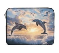 Custodia per Computer Portatile Dolphin Love Sleeve per Laptop Comfyable Resistente Custodia Protettiva per Laptop, per Travel, Computer, Notebook, 15In