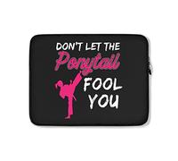 Custodia per Computer Portatile Don't Let The Ponytail Fool You Karate Kick Design Custodia per Laptop Multicolore Resistente Sleeve per Laptop 15In, per Notebook, Laptop