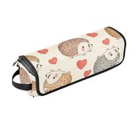 Custodia per computer portatile e tappetino resistente al calore con cerniera, 33,5 cm e 35,5 cm, simpatico riccio e cuore riscaldante, borsa organizer da viaggio