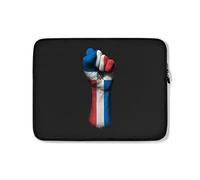 Custodia per Computer Portatile Flag of Dominican Republic On A Raised Clenched Fist Custodia Notebook Multicolore Resistente Borsa per Laptop 15In, per Computer Portatile, Notebook