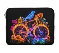 Custodia per Computer Portatile Flower Bike Blue Bird Borsa da Trasporto Comfyable Impermeabile Custodia per Laptop, per Computer, Notebook, Travel, 15In