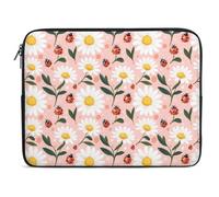 Custodia per Computer Portatile Flower Ladybird Sleeve per Laptop Multicolore Impermeabile Portatile Borsa, per Office, Computer, Travel, 15In