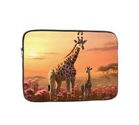 Custodia per Computer Portatile Giraffe Mum And Baby Prints Sleeve per Laptop Multicolore Impermeabile Custodia Protettiva per Laptop, per Computer, Notebook, Travel, 15In