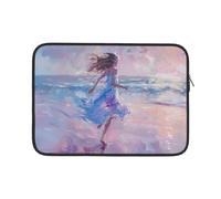 Custodia per Computer Portatile Girl Running On Beach Print Borsa Porta Multicolore Impermeabile Borsa per Laptop 15In, per Laptop, Computer Portatile