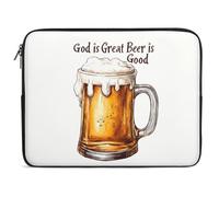 Custodia per Computer Portatile God Is Great Beer Is Good Sleeve per Laptop Comfyable Resistente Custodia Protettiva per Laptop, per Computer, Notebook, Office, 15In