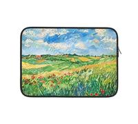 Custodia per Computer Portatile Green Wheat Fields Blue Print Portatile Borsa Antiurto Comfyable Custodia Protettiva per Laptop 15In, per Computer Portatile, Notebook