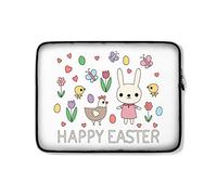 Custodia per Computer Portatile Happy Easter Bunny Eggs Borsa da Trasporto Resistente Multicolore Sleeve per Laptop 15In, per Laptop, Notebook