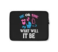 Custodia per Computer Portatile He Or She What Will It Be Gender Reveal Design Borsa da Trasporto Comfyable Impermeabile Custodia per Laptop 15In, per Notebook, Laptop