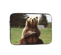 Custodia per computer portatile Hi Bear Sit On The Lawn Borsa per laptop Custodia per computer da 12 pollici Custodia protettiva per notebook