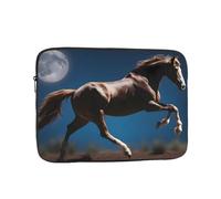 Custodia per Computer Portatile Horse Under The Moon Prints Borsa da Trasporto Resistente Multicolore Custodia per Laptop, per Office, Travel, Notebook, 15In