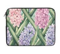 Custodia per Computer Portatile Hyacinths Flowering from Green Fence Borsa Porta Antiurto Impermeabile Custodia Protettiva per Laptop, per Computer, Travel, Office, 15In