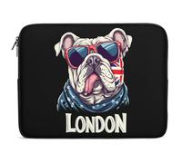 Custodia per Computer Portatile I Love London English Bulldog Eyesglasses Borsa da Trasporto Impermeabile Resistente Custodia Notebook, per Computer, Notebook, Travel, 15In