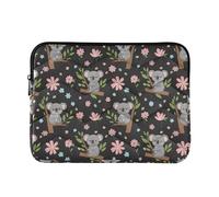 Custodia per computer portatile imbottita animale sottile custodia per laptop floreale universale da donna copertura per computer da viaggio per computer 13 pollici carino cartone animato koala fiori