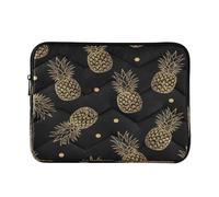 Custodia per computer portatile, impermeabile, 15,6 pollici, con ananas dorati, puntini dorati, per donne