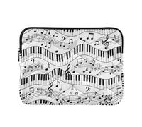 Custodia per computer portatile, impermeabile, con motivo musicale, colore | Custodia per laptop resistente ai graffi con rivestimento interno delicato e guida alle misure del dispositivo, taglia L