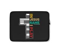 Custodia per Computer Portatile in Jesus Name I Play Piano Christianty Music Vintage Custodia Notebook Resistente Antiurto Borsa per Laptop 15In, per Computer Portatile, Notebook