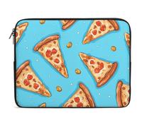 Custodia per Computer Portatile Light Blue Pizza Slice Borsa da Trasporto Multicolore Impermeabile Custodia Notebook, per Office, Travel, Notebook, 15In