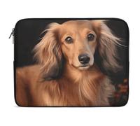 Custodia per Computer Portatile Long Haired Dachshund Borsa da Trasporto Multicolore Impermeabile Custodia Notebook, per Computer, Notebook, Office, 15In