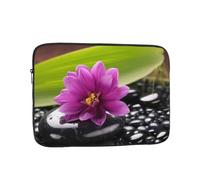 Custodia per computer portatile, motivo fiore viola con pietra nera, custodia da trasporto per computer da 15 pollici, custodia protettiva per notebook