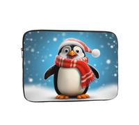 Custodia per computer portatile, motivo natalizio con pinguino divertente, borsa per computer portatile da 13 pollici