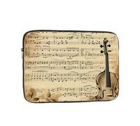 Custodia per Computer Portatile Music Notes On Old Paper Borsa per Laptop Multicolore Impermeabile Custodia Notebook, per Travel, Notebook, Office, 15In