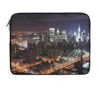 Custodia per Computer Portatile New York Night Borsa per Laptop Comfyable Resistente Custodia per Laptop, per Computer, Notebook, Travel, 15In