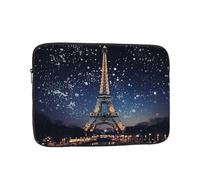 Custodia per Computer Portatile Night Paris Eiffel Tower Borsa da Trasporto Multicolore Impermeabile Custodia Notebook, per Travel, Notebook, Office, 15In