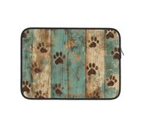 Custodia per Computer Portatile Paw Prints On Wood Print Custodia Protettiva per Laptop Antiurto Impermeabile Custodia Notebook 15In, per Laptop, Notebook