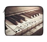 Custodia per Computer Portatile Piano Keys with Musical Notes Borsa da Trasporto Resistente Multicolore Portatile Borsa, per Computer, Notebook, Travel, 15In