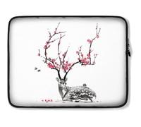 Custodia per Computer Portatile Plum Blossum Blooming Sika Deer Sleeve per Laptop Multicolore Resistente Custodia Protettiva per Laptop 15In, per Computer Portatile, Notebook