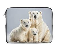 Custodia per Computer Portatile Polar Bear And Cub Borsa da Trasporto Impermeabile Comfyable Custodia per Laptop, per Office, Travel, Notebook, 15In