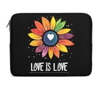 Custodia per Computer Portatile Rainbow Sunflower Love Is Love LGBT Gay Borsa per Laptop Antiurto Multicolore Custodia per Laptop, per Computer, Notebook, Travel, 15In