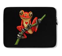 Custodia per Computer Portatile Red Day of The Dead Sugar Skull Tree Frog Custodia per Laptop Multicolore Impermeabile Portatile Borsa 15In, per Computer Portatile, Notebook