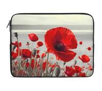 Custodia per Computer Portatile Red Flower Flower Sleeve per Laptop Antiurto Impermeabile Custodia per Laptop, per Office, Travel, Notebook, 15In
