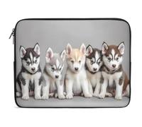 Custodia per Computer Portatile Siberian Husky Puppies Dog Borsa da Trasporto Multicolore Impermeabile Custodia Notebook, per Office, Computer, Travel, 15In
