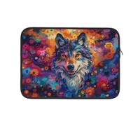 Custodia per Computer Portatile Smile Wolf Print Borsa da Trasporto Comfyable Impermeabile Sleeve per Laptop 15In, per Laptop, Computer Portatile