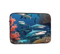Custodia per Computer Portatile Submarine Shark Coral Prints Sleeve per Laptop Impermeabile Resistente Custodia per Laptop, per Office, Travel, Notebook, 15In
