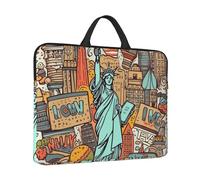 Custodia per computer portatile, tema New York, borsa impermeabile per computer portatile, valigetta con manico