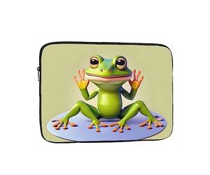 Custodia per Computer Portatile The Funny Frog Doing Yoga Prints Borsa Porta Multicolore Impermeabile Custodia per Laptop, per Office, Computer, Notebook, 15In
