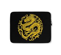 Custodia per Computer Portatile Traditional Yellow Chinese Dragon Circle Custodia Notebook Antiurto Comfyable Custodia per Laptop 15In, per Computer Portatile, Notebook