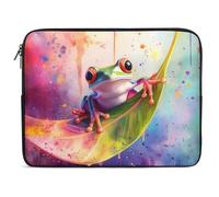 Custodia per Computer Portatile Tree Frog On A Leaves Borsa da Trasporto Multicolore Resistente Portatile Borsa, per Computer, Notebook, Travel, 15In