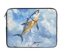 Custodia per Computer Portatile Tuna Fish Leaping out of Water Borsa da Trasporto Comfyable Resistente Custodia per Laptop, per Office, Notebook, Travel, 15In
