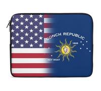 Custodia per Computer Portatile U.S.A Conch Republic Key West Flag Borsa per Laptop Comfyable Impermeabile Custodia Protettiva per Laptop, per Notebook, Office, Computer, 15In