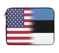Custodia per Computer Portatile U.S.A Estonia Flag Borsa Porta Multicolore Impermeabile Custodia Protettiva per Laptop, per Office, Travel, Notebook, 15In