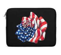 Custodia per Computer Portatile U.S.A. Flag Flower Borsa Porta Antiurto Impermeabile Custodia Notebook, per Office, Computer, Notebook, 15In
