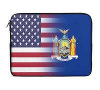 Custodia per Computer Portatile U.S.A New York State Flag Borsa per Laptop Multicolore Resistente Custodia Notebook, per Computer, Travel, Notebook, 15In