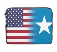 Custodia per Computer Portatile U.S.A Somalia Flag Borsa per Laptop Resistente Multicolore Custodia Notebook, per Office, Travel, Computer, 15In