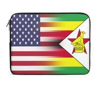 Custodia per Computer Portatile U.S.A Zimbabwe Flag Borsa Porta Comfyable Multicolore Portatile Borsa, per Travel, Computer, Office, 15In